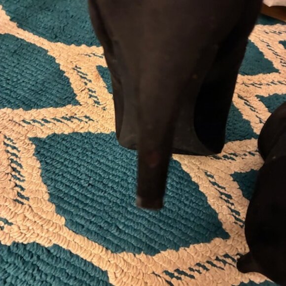 Nine West Women's Cameo3Y Black Faux Suede 3.5" heel Booties Dressy Size 11 - Picture 12 of 14
